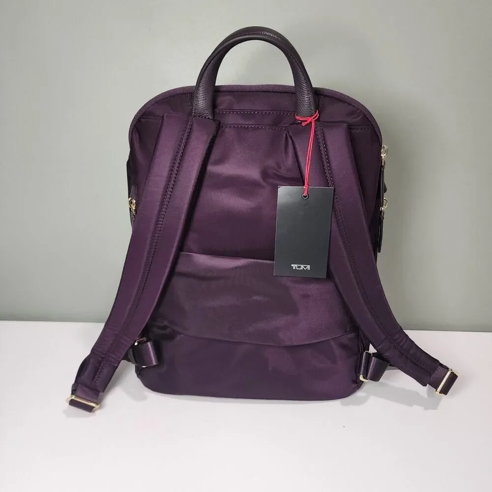 NWT Tumi Voyageur HARRIET 14.25” Nylon Laptop Backpack Black Berry Purple